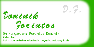 dominik forintos business card